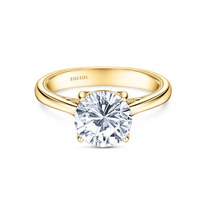 Wide Classic Filigree Milgrain Solitaire Engagement Ring