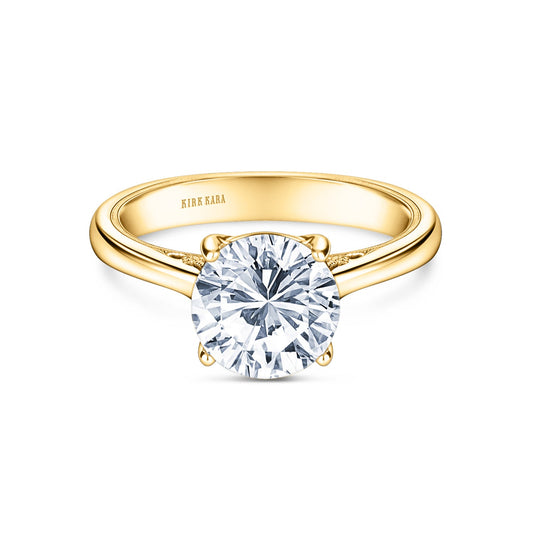 Wide Classic Filigree Milgrain Solitaire Engagement Ring