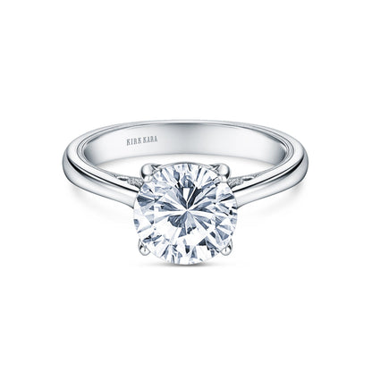 Wide Classic Filigree Milgrain Solitaire Engagement Ring
