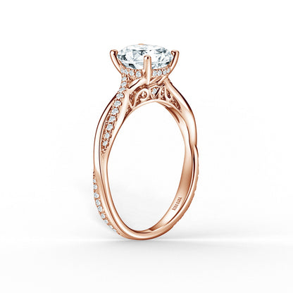 Thin Classic Diamond Twist Engagement Ring