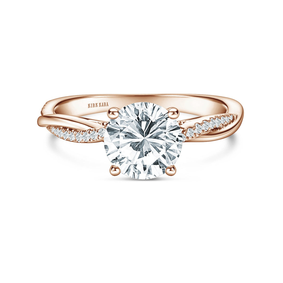 Thin Classic Diamond Twist Engagement Ring