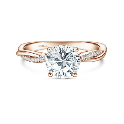 Thin Classic Diamond Twist Engagement Ring