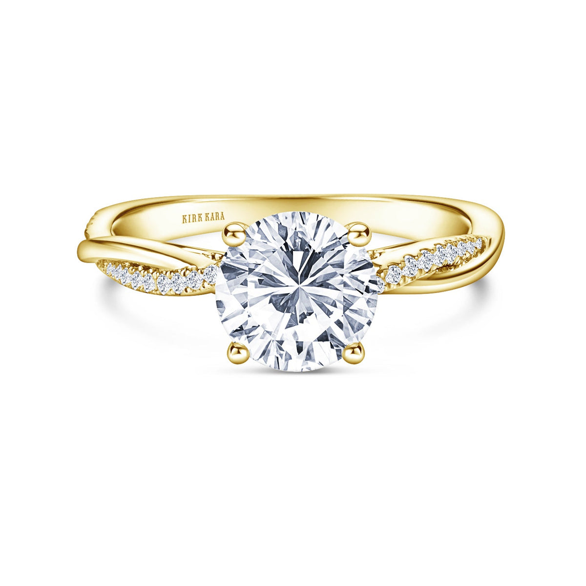 Thin Classic Diamond Twist Engagement Ring