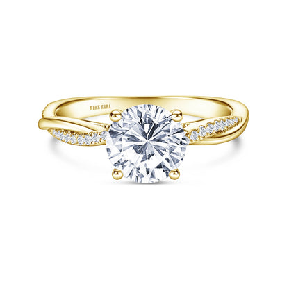 Thin Classic Diamond Twist Engagement Ring