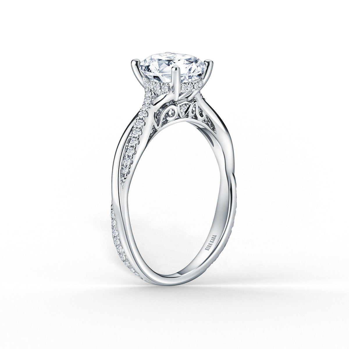Thin Classic Diamond Twist Engagement Ring