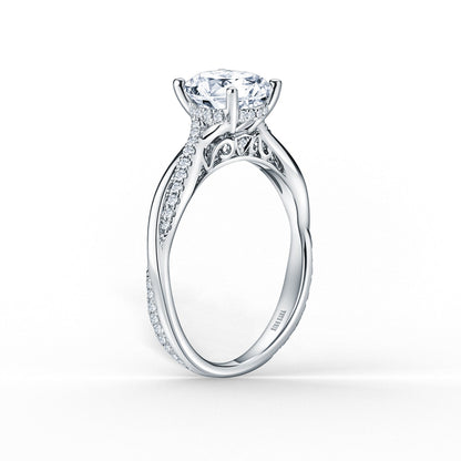 Thin Classic Diamond Twist Engagement Ring