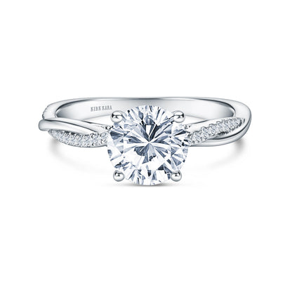 Thin Classic Diamond Twist Engagement Ring