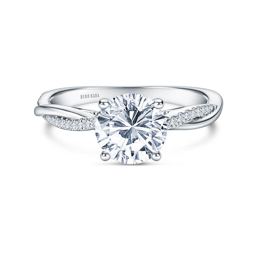 Thin Classic Diamond Twist Engagement Ring