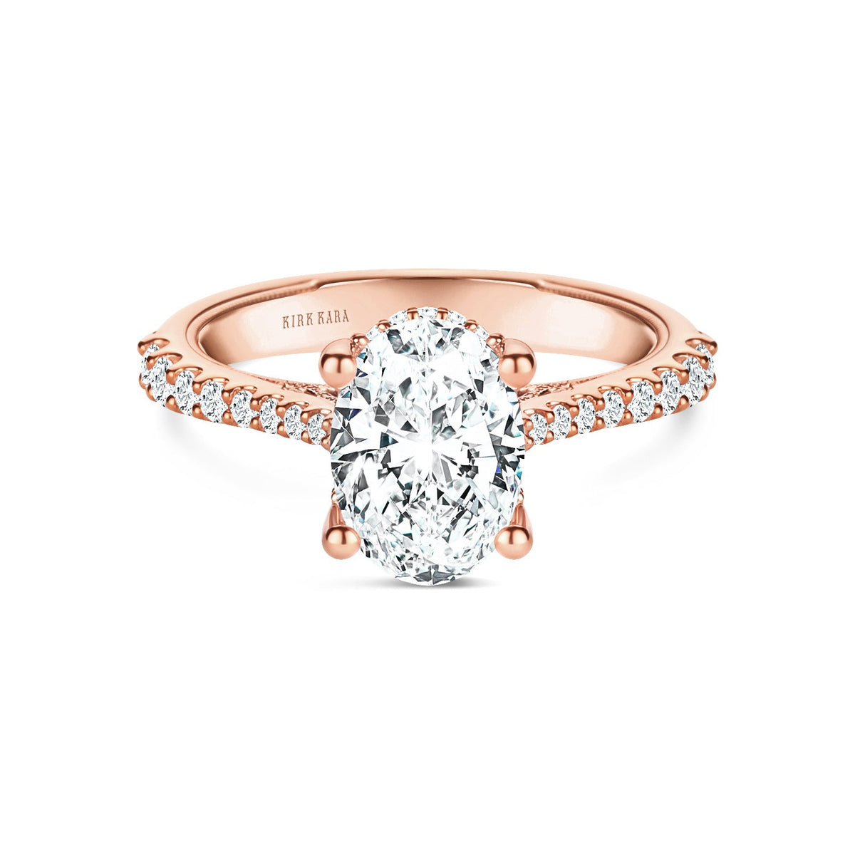 Wide Hidden Halo Classic Solitaire Engagement Ring