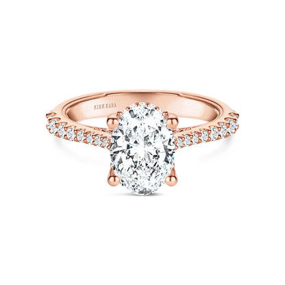 Wide Hidden Halo Classic Solitaire Engagement Ring