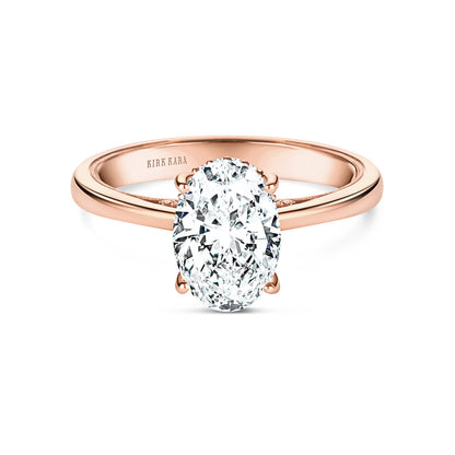 Wide Hidden Halo Classic Solitaire Engagement Ring