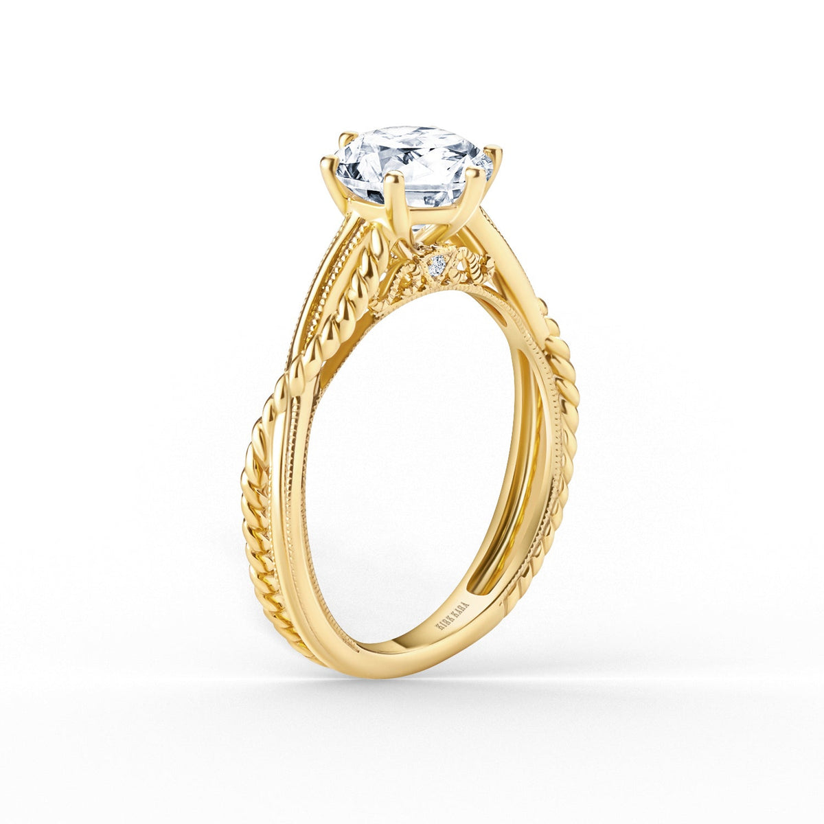 Rope Twist Milgrain Engagement Ring