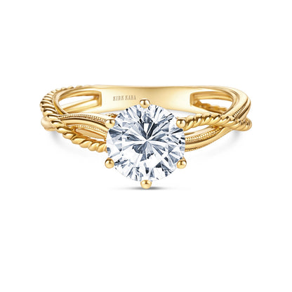Rope Twist Milgrain Engagement Ring