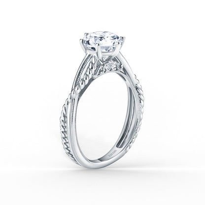 Rope Twist Milgrain Engagement Ring