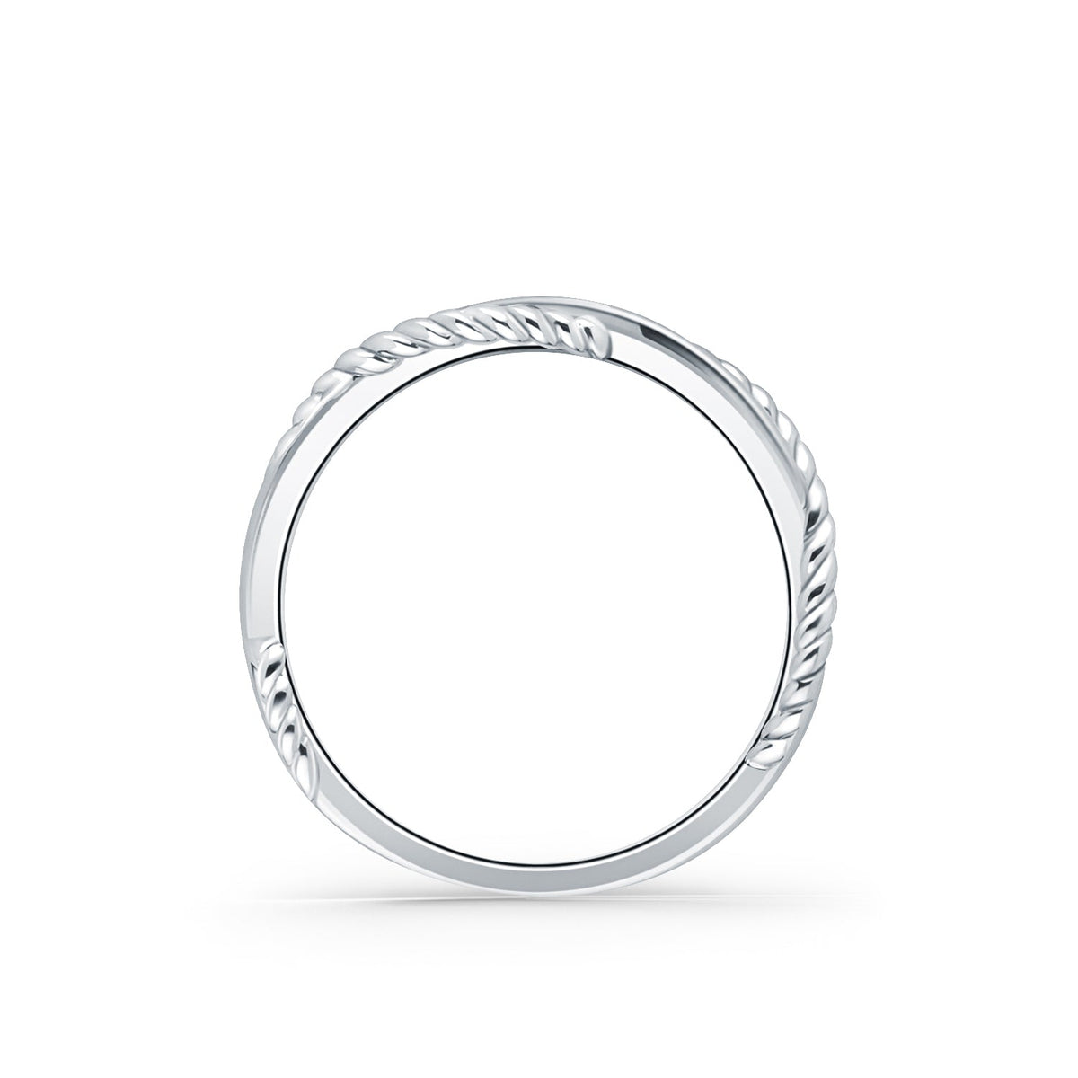 Rope Twist Channel Diamond Wedding Band
