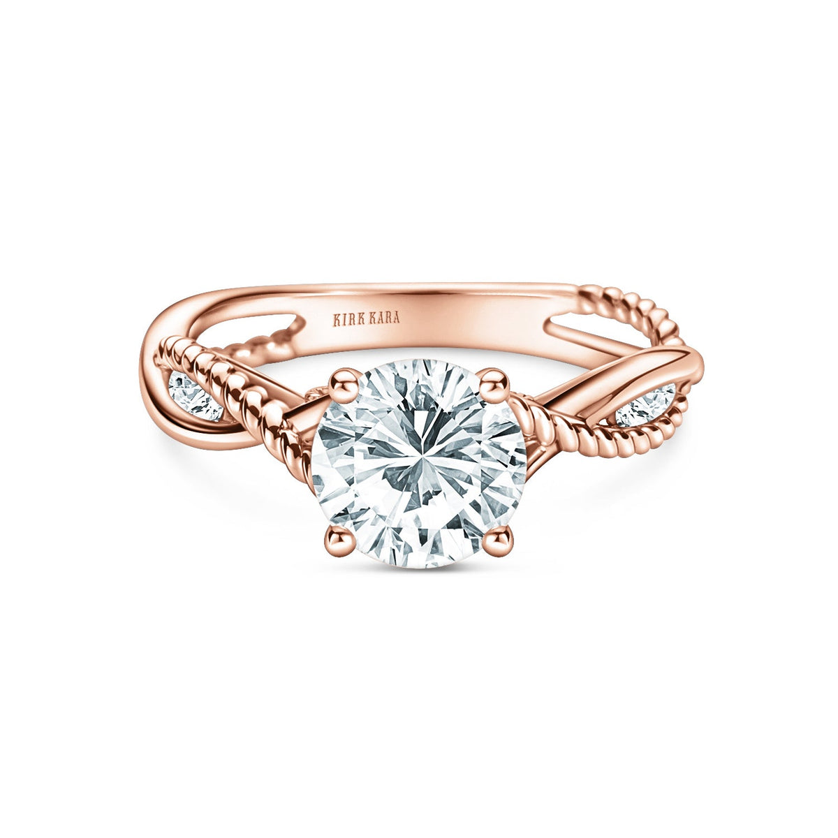 Rope Twist Channel Diamond Engagement Ring