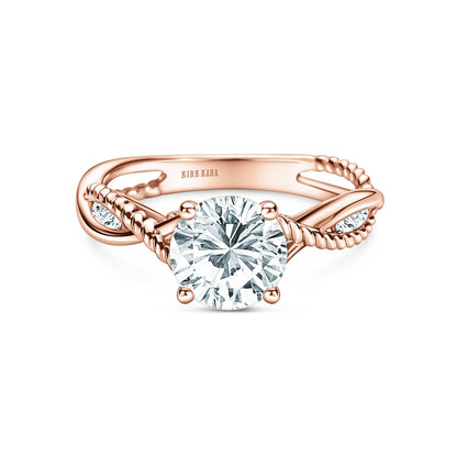 Rope Twist Channel Diamond Engagement Ring