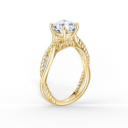 Rope Twist Channel Diamond Engagement Ring