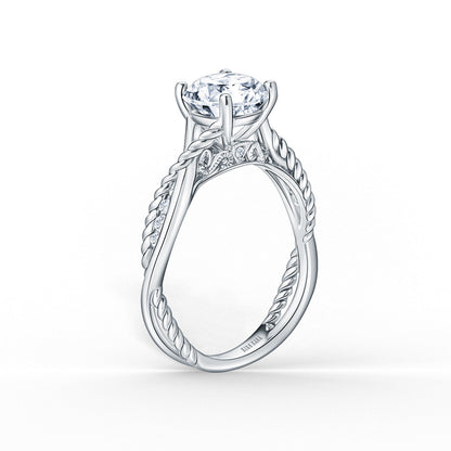 Rope Twist Channel Diamond Engagement Ring