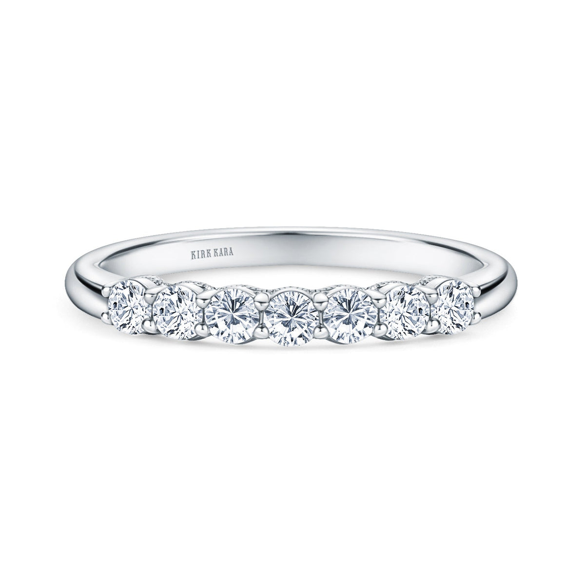 Prong Set Milgrain Round Diamond Wedding Band