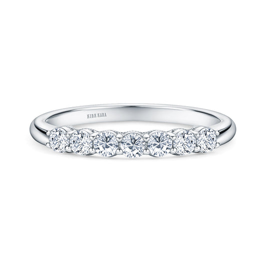 Prong Set Milgrain Round Diamond Wedding Band