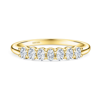 Prong Set Milgrain Oval Diamond Wedding Band
