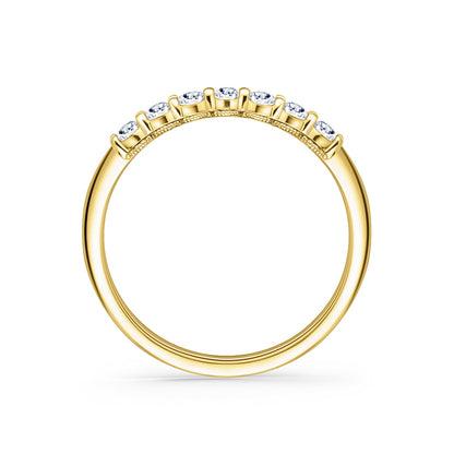 Prong Set Milgrain Oval Diamond Wedding Band