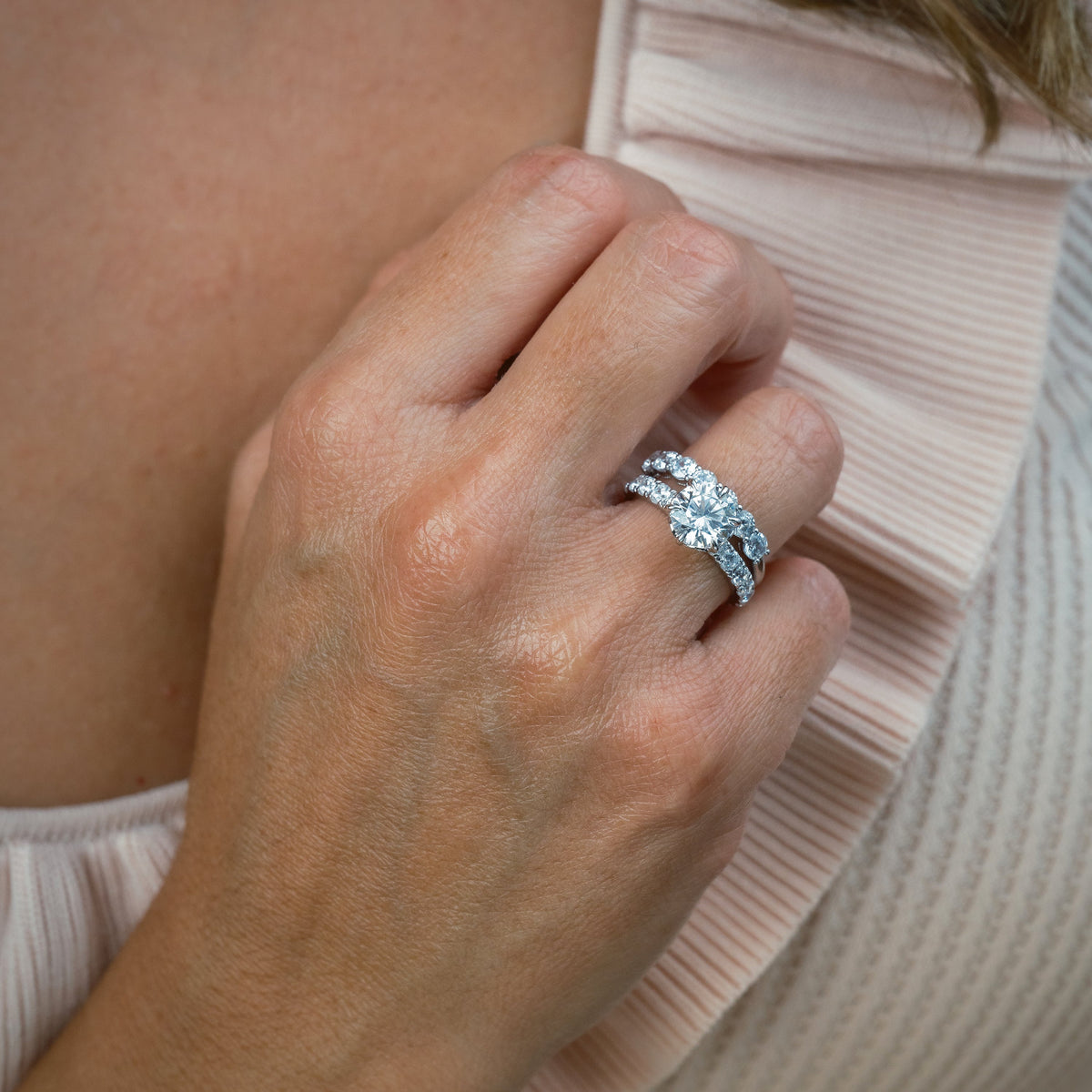 Milgrain Swirl 6 Prong Basket Wide Solitaire Diamond Engagement Ring
