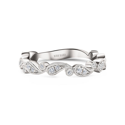 Paisley Inspired Milgrain Diamond Wedding Band