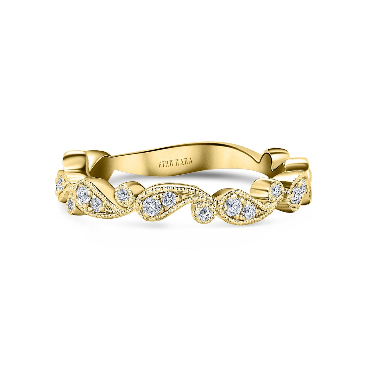 Paisley Inspired Milgrain Diamond Wedding Band