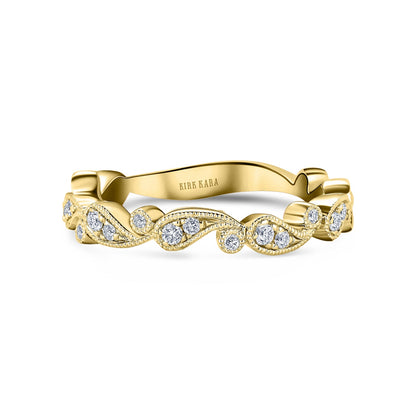 Paisley Inspired Milgrain Diamond Wedding Band