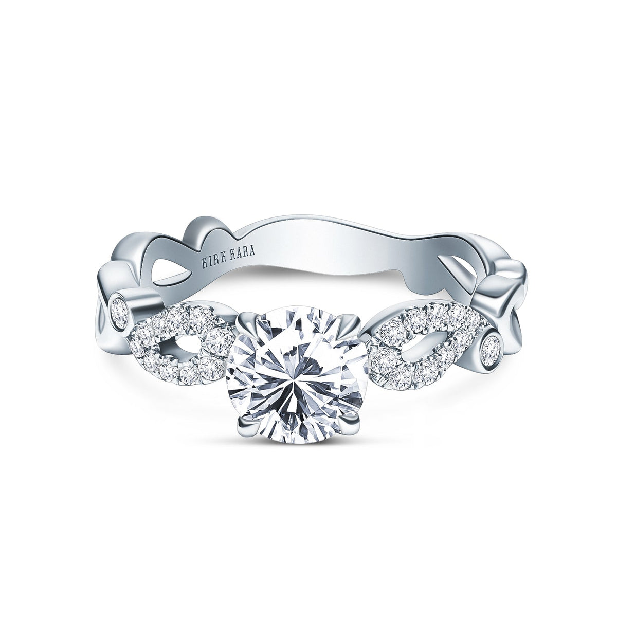 Vintage Inspired Crown Romantic Diamond Engagement Ring