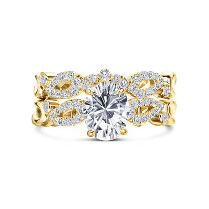 Vintage Inspired Crown Romantic Diamond Wedding Band