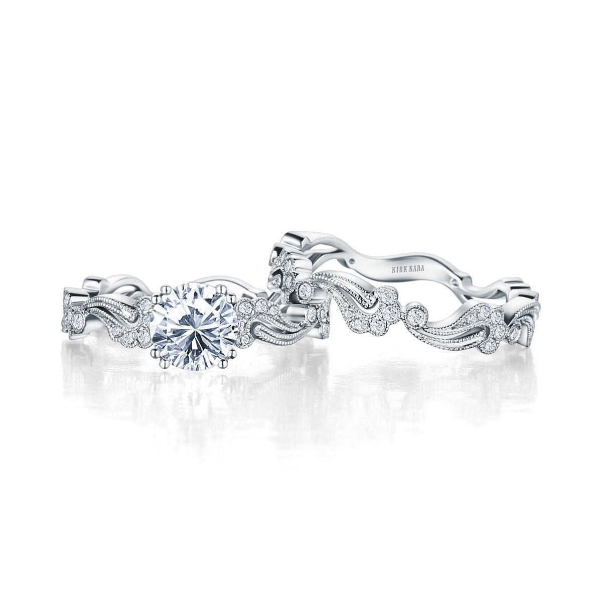 Vintage Inspired Paisley Diamond Engagement Ring