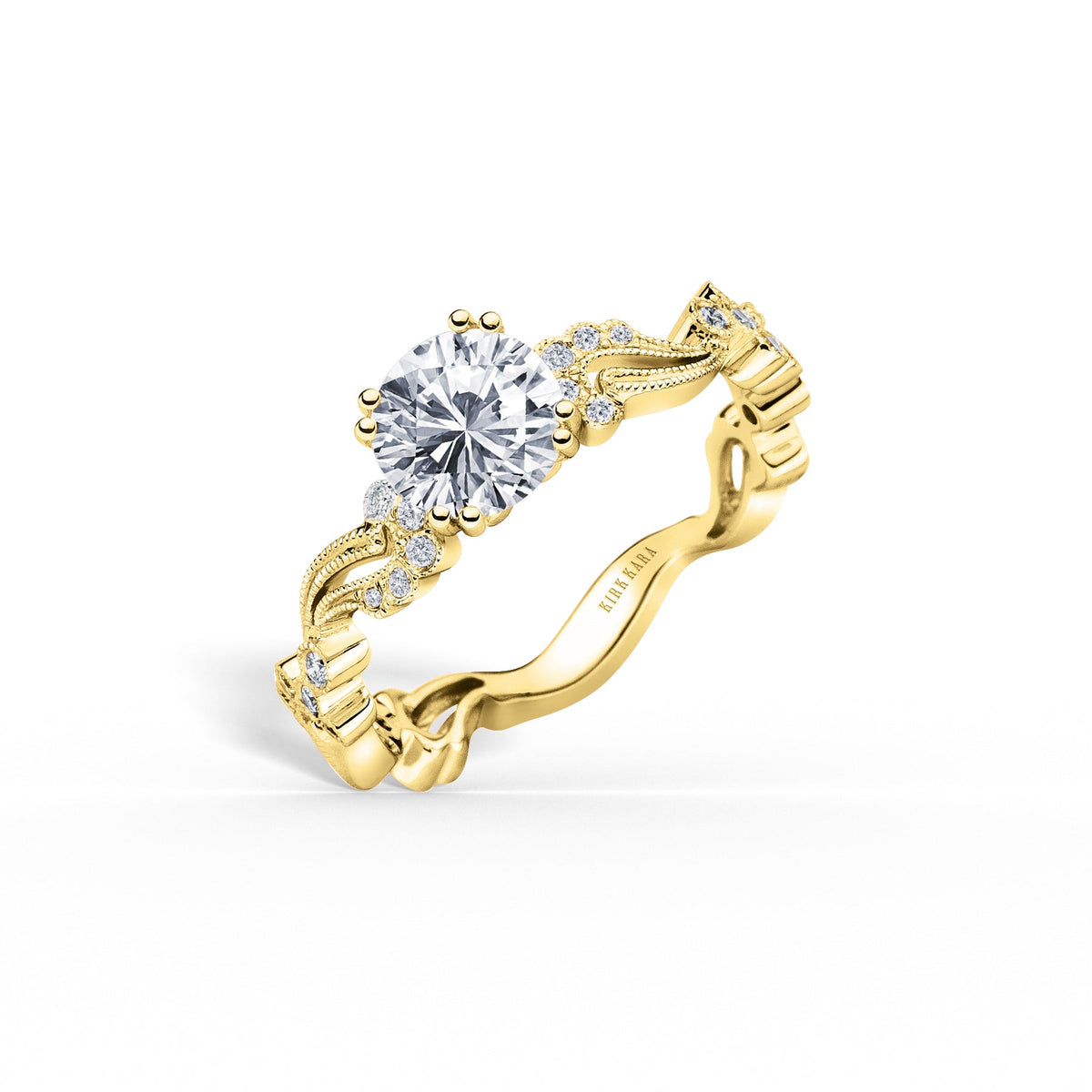 Vintage Inspired Paisley Diamond Engagement Ring
