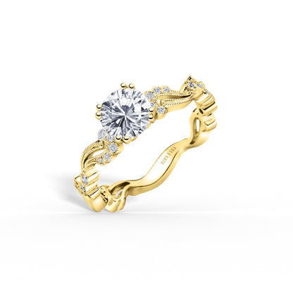 Vintage Inspired Paisley Diamond Engagement Ring