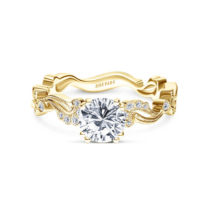 Vintage Inspired Paisley Diamond Engagement Ring