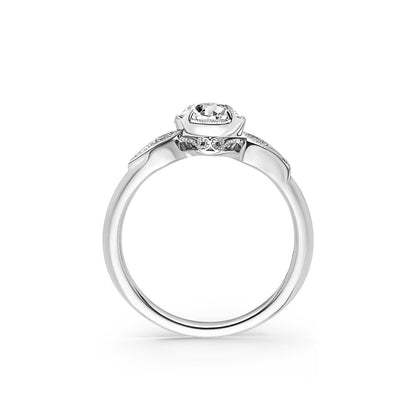 Paisley Floral Milgrain Rose Cut Diamond Engagement Ring