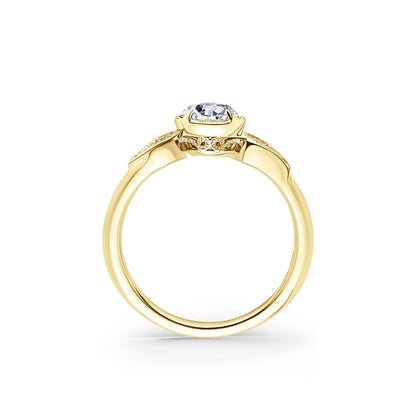 Paisley Floral Milgrain Rose Cut Diamond Engagement Ring