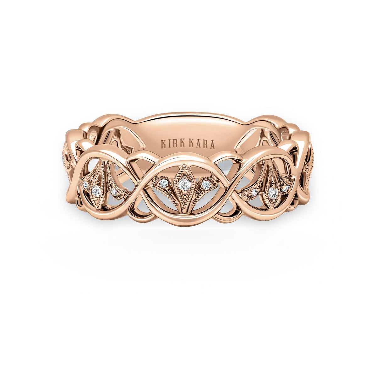 Fleur De Lis Fashion Diamond Milgrain Wedding Band