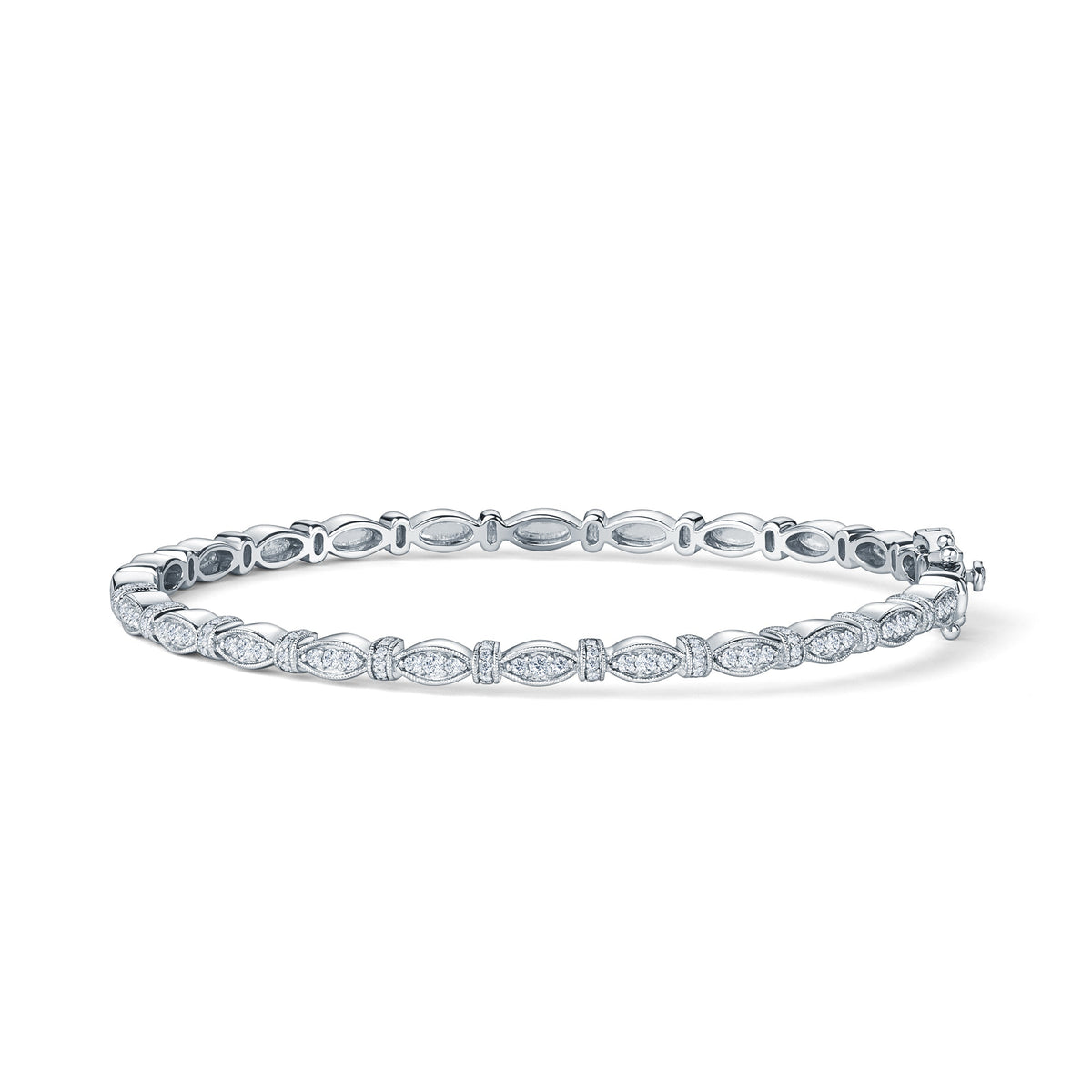Diamond Designer Geometric Bangle Bracelet