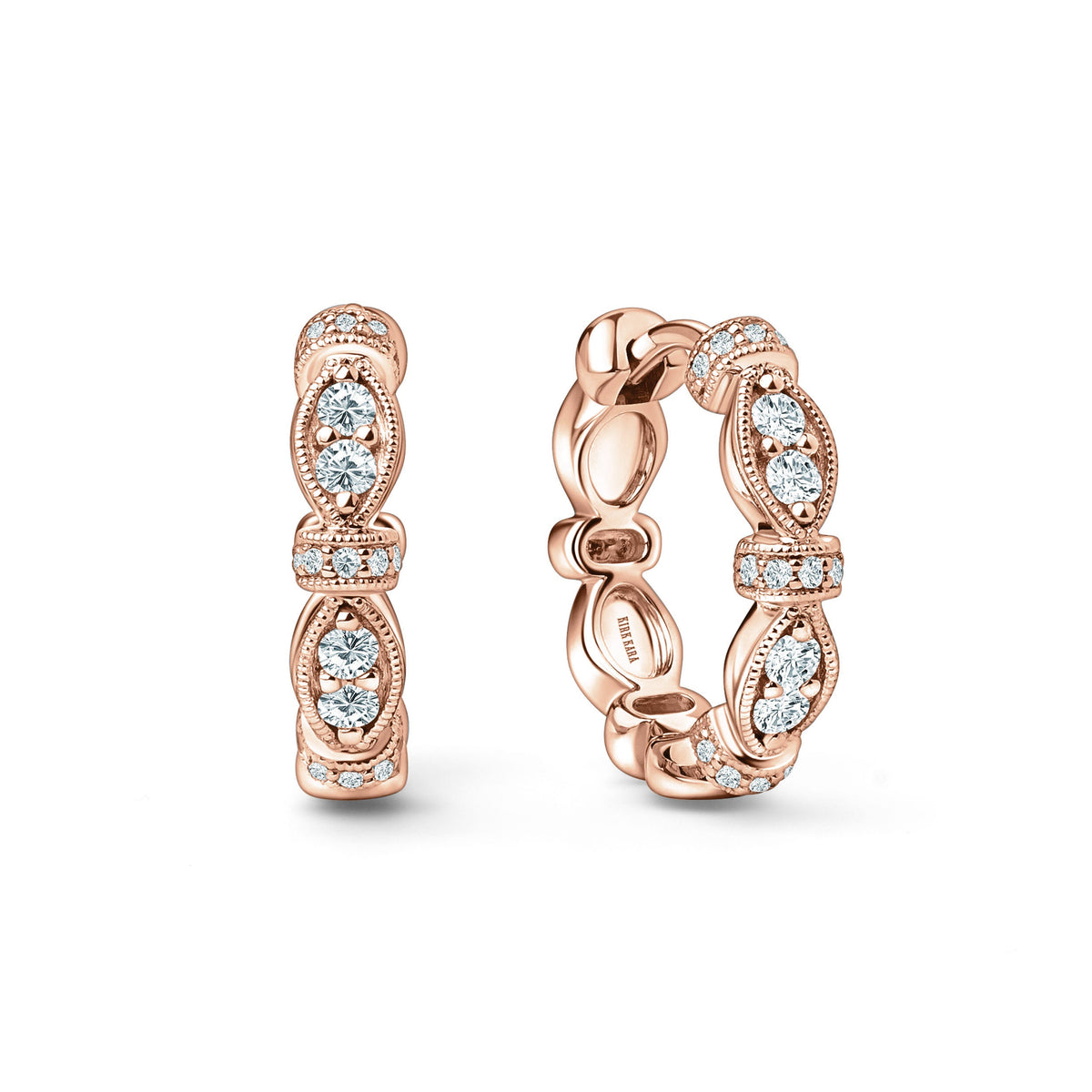 Diamond Designer Geometric Bar Hoop Earrings