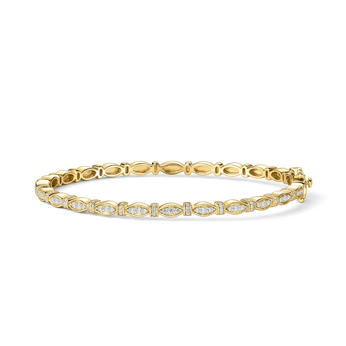 Diamond Designer Geometric Bangle Bracelet