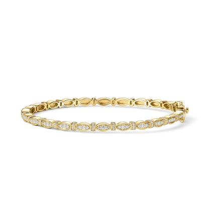 Diamond Designer Geometric Bangle Bracelet