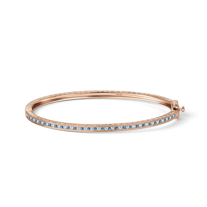 Classic Channel Sapphire Diamond Bangle Bracelet