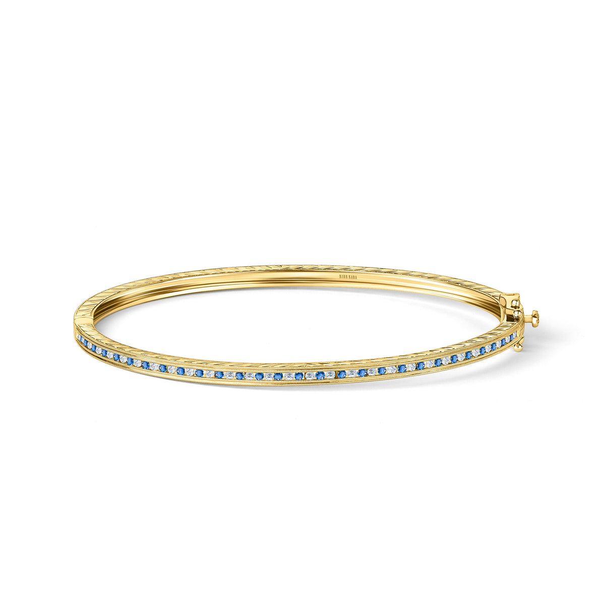 Classic Channel Sapphire Diamond Bangle Bracelet