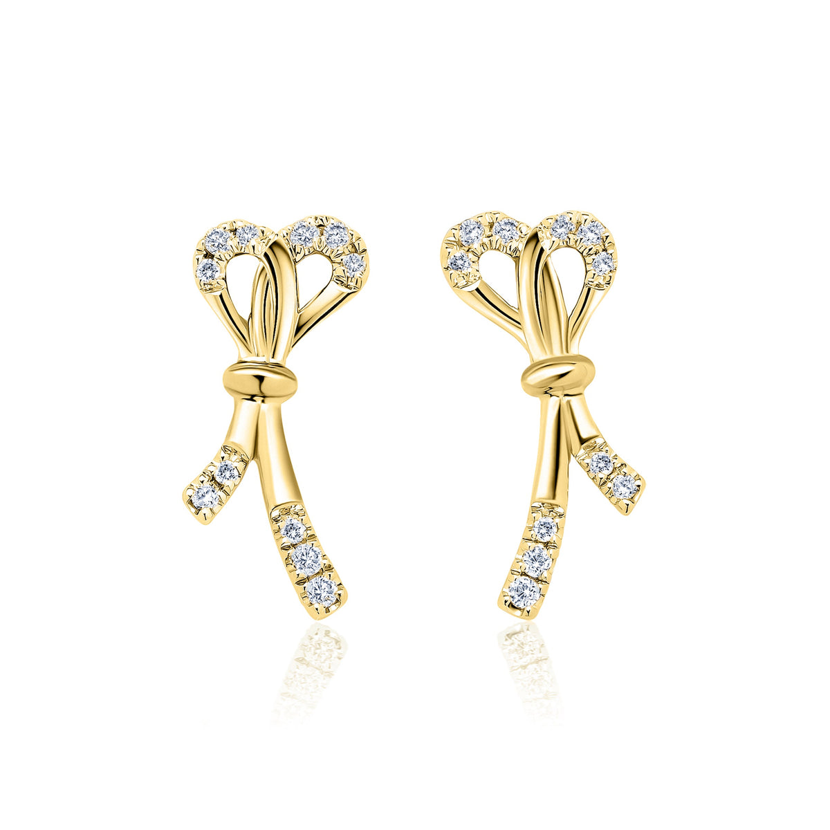 Classic Diamond Bow Earring Studs