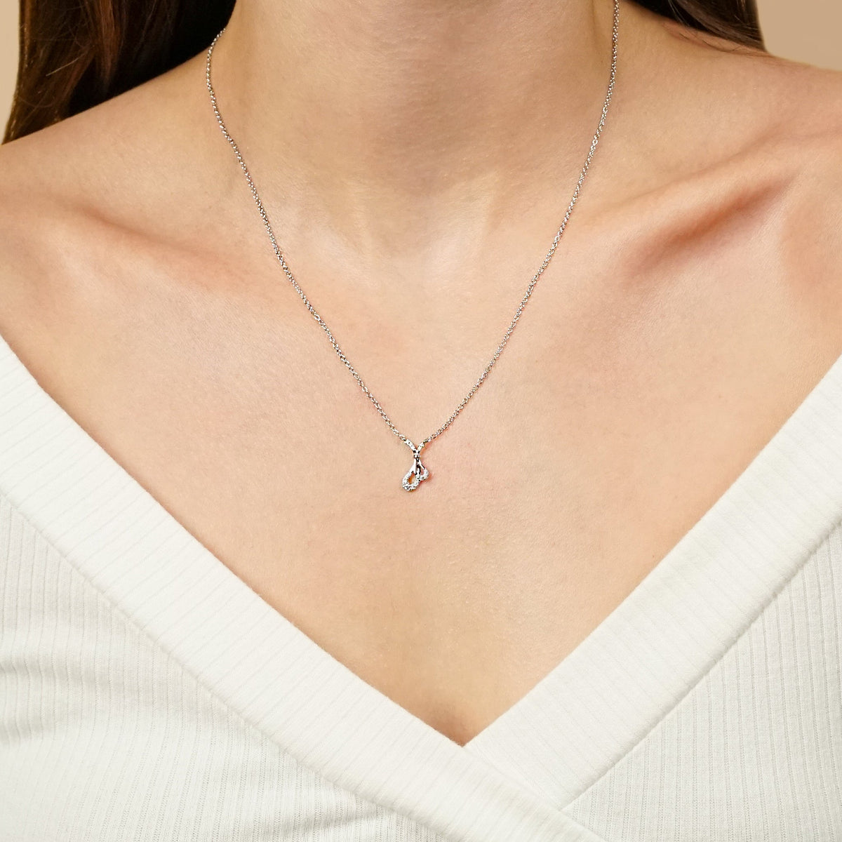 Classic Diamond Bow Necklace