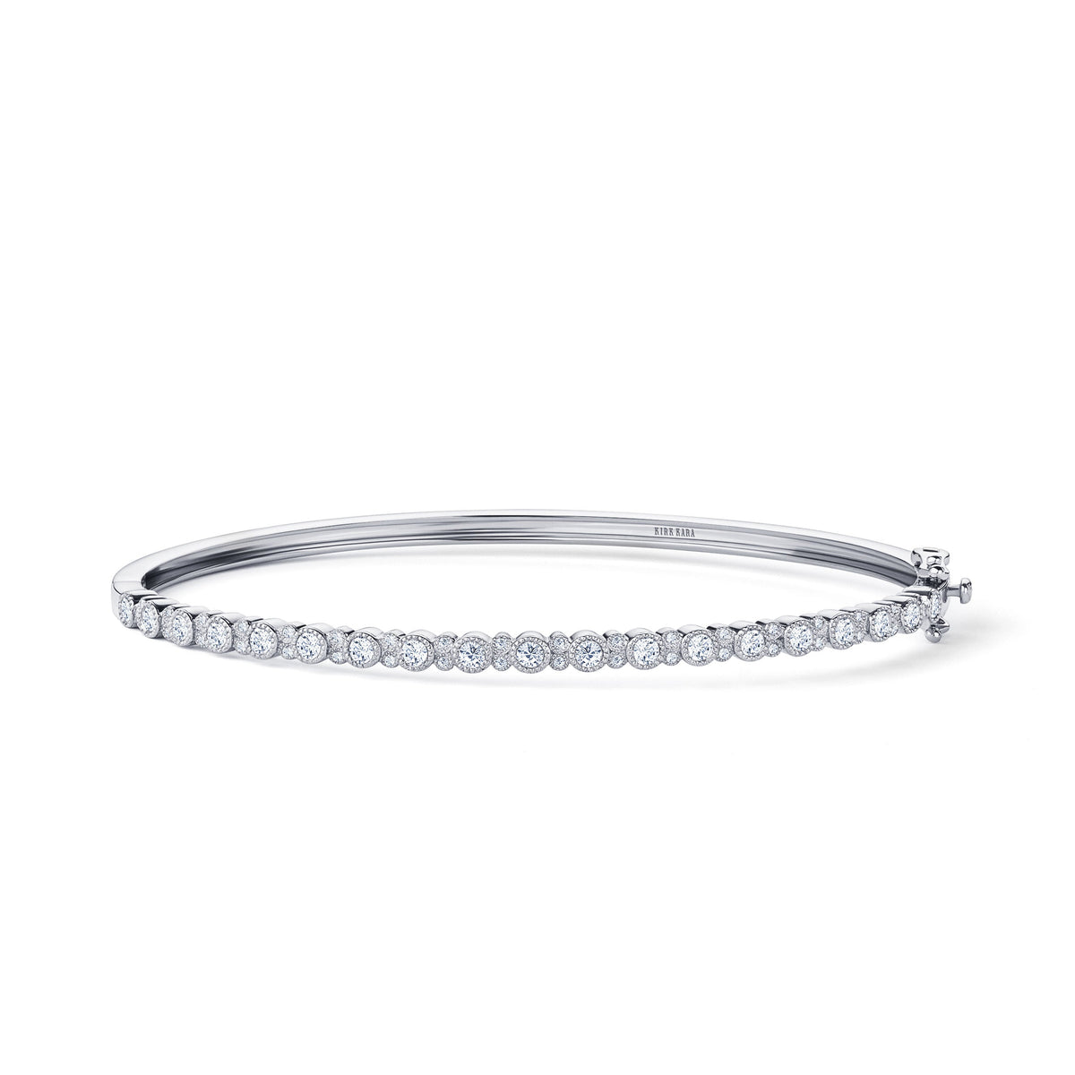 Round Diamond Milgrain Bangle Bracelet