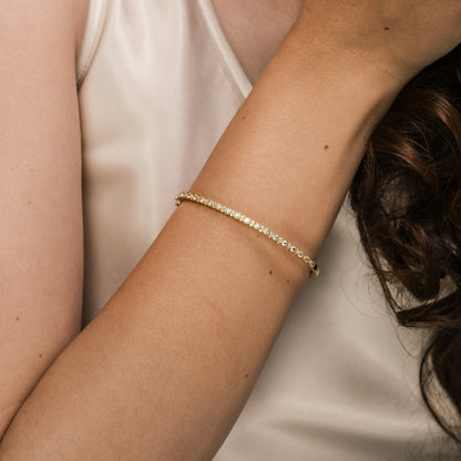 Round Diamond Milgrain Bangle Bracelet